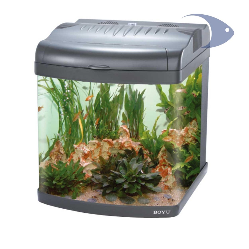 [BYMT402P] Acuario modernista con luz y filtro incluidos, cap. 32 l, mod. MT-402 Negro